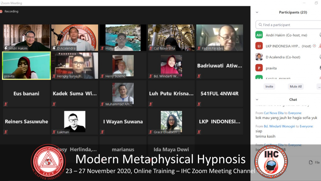 Andri Hakim 2 Modern Metaphysical Hypnosis, Kelas Online, 23 - 27 November 2020